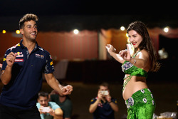 Daniel Ricciardo, Red Bull Racing dance on stage