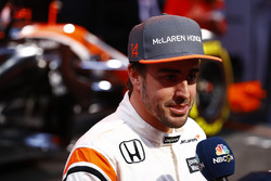 Fernando Alonso, McLaren, is interviewed by the media