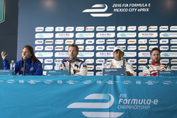 Simona de Silvestro, Amlin Andretti Formula E, Sam Bird, DS Virgin Racing Formula E Team, Salvador Durán, Team Aguri e Nick Heidfeld, Mahindra Racing durante la conferenza stampa della Formula E