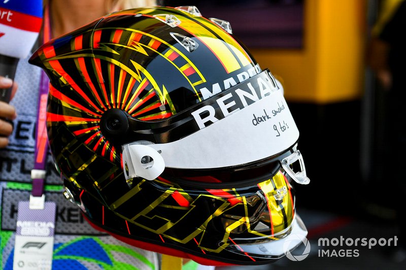 El casco de Nico Hulkenberg, del equipo Renault F1, para el GP de Alemania
