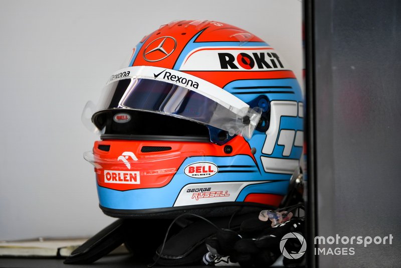 The helmet of George Russell, Williams Racing