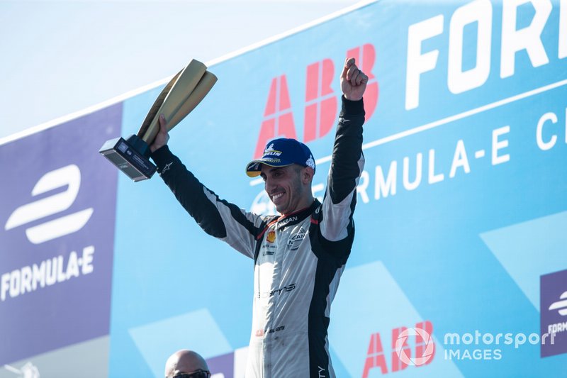 Sébastien Buemi, Nissan e.Dams celebrates 2nd in the championship on the podium