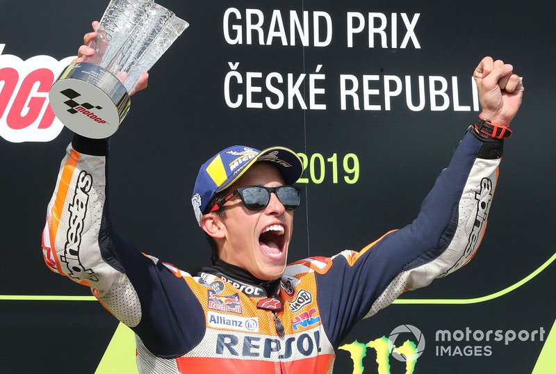 Podio: Marc Márquez, ganador de la carrera, Repsol Honda Team