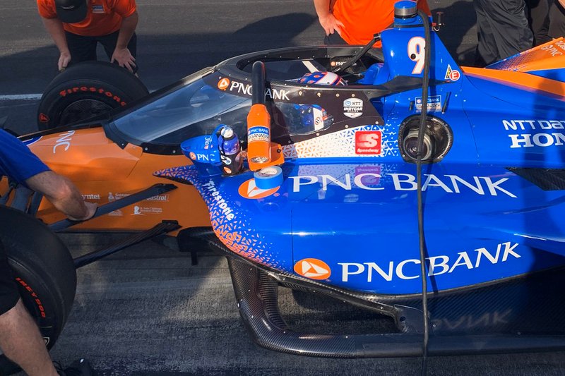 Scott Dixon, Chip Ganassi Racing Honda with aeroscreen