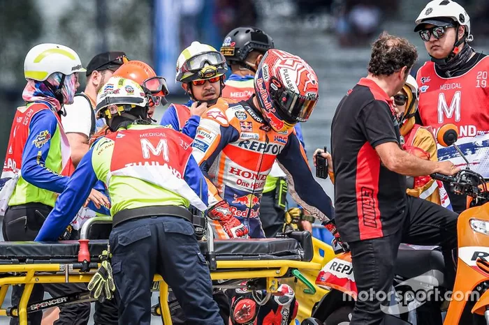 Marc Marquez, Repsol Honda Team, after his crashes