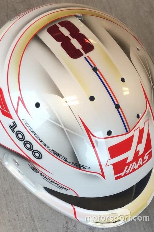 Il casco di Romain Grosjean, Haas F1 Team