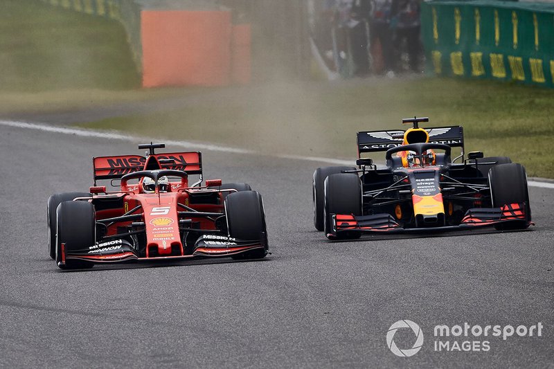 Sebastian Vettel, Ferrari SF90, Max Verstappen, Red Bull Racing RB15