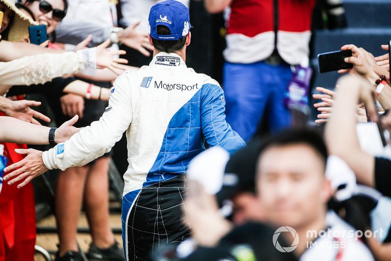 Antonio Felix da Costa, BMW I Andretti Motorsports, makes his way to the podium