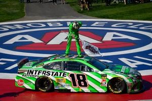 Kyle Busch, Joe Gibbs Racing, Toyota Camry Interstate Batteries celebrates after winning 