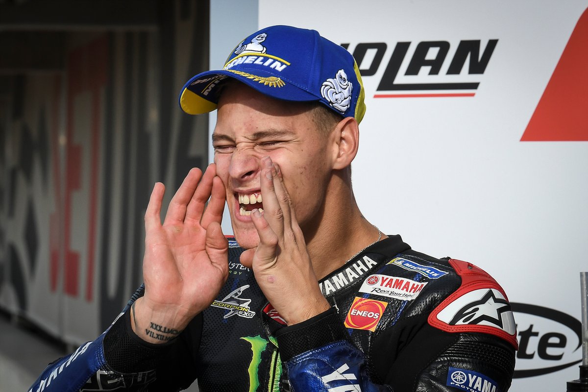 El Campeón del Mundo Fabio Quartararo, Yamaha Factory Racing celebra