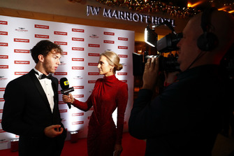 Pierre Gasly being interviewed on the red carpet