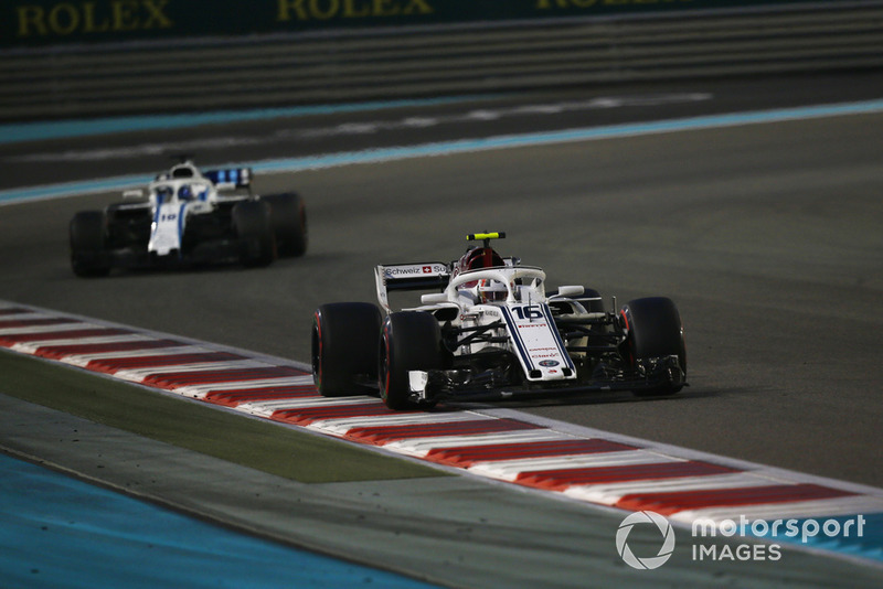 Charles Leclerc, Sauber C37 and Lance Stroll, Williams FW41