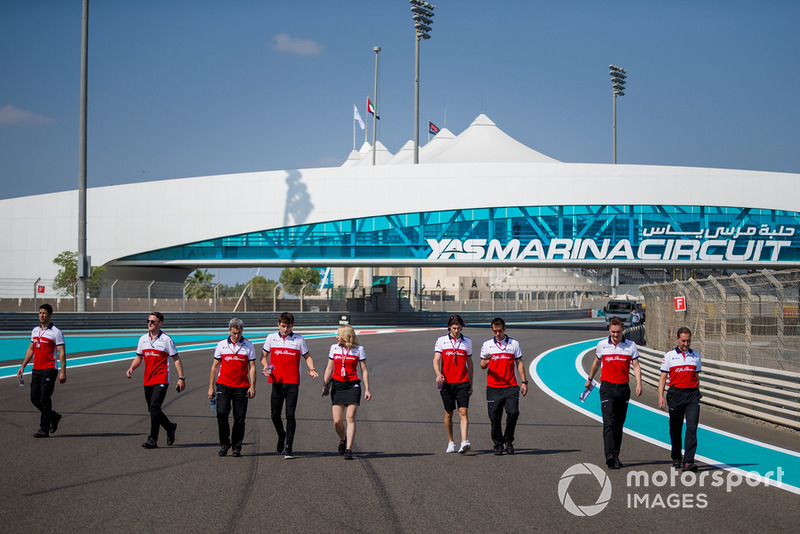 Charles Leclerc, Sauber and Antonio Giovinazzi, Sauber walk the track