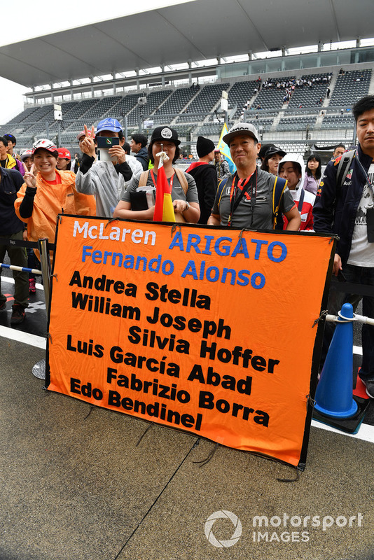 McLaren fans and banner