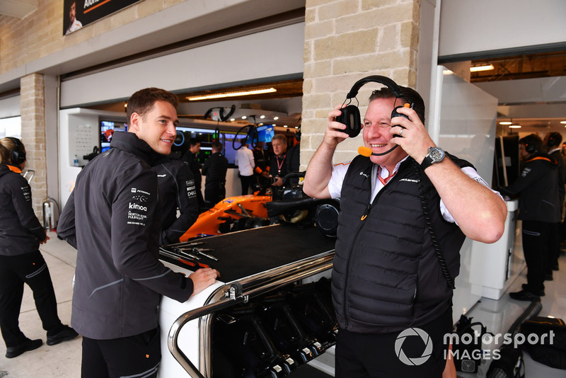 Stoffel Vandoorne, McLaren and Zak Brown, McLaren Racing CEO