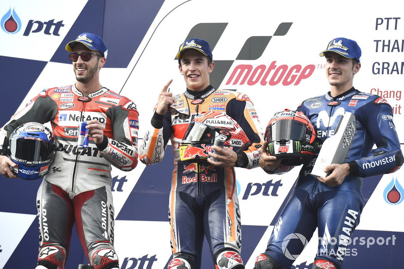 Podio: 1º Marc Márquez, 2º Andrea Dovizioso, 3º Maverick Viñales