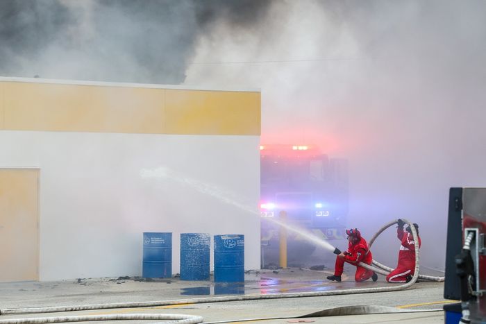 Incendio en la zona de garajes de Daytona