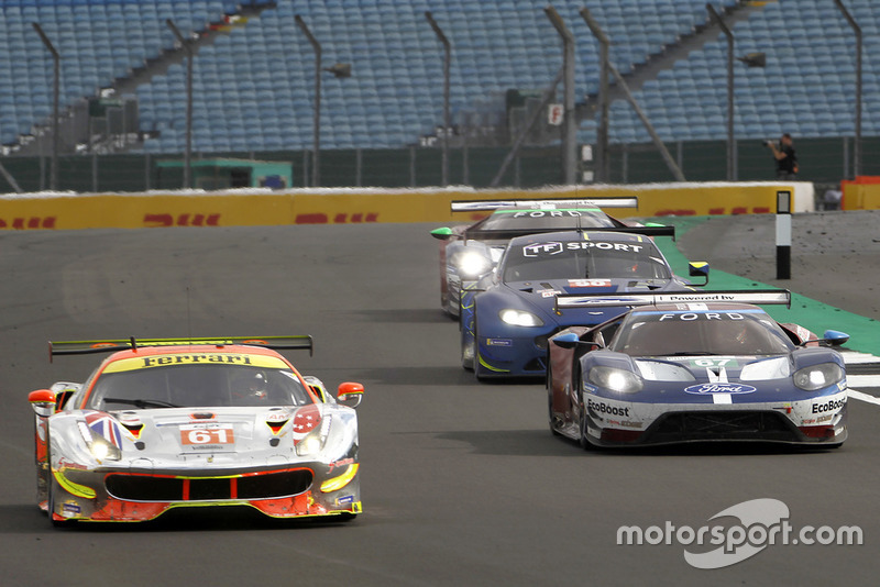 #61 Clearwater Racing Ferrari 488 GTE: Weng Sun Mok, Keita Sawa, Matthew Griffin, #67 Ford Chip Ganassi Racing Ford GT: Andy Priaulx, Harry Tincknell