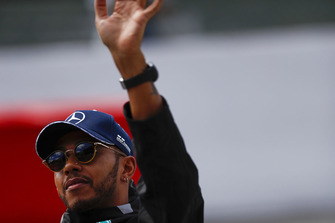 Lewis Hamilton, Mercedes AMG F1, in the drivers parade