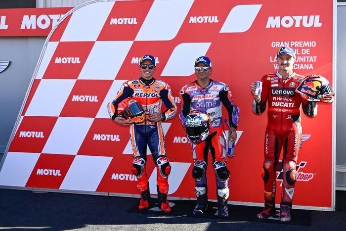 Marc Márquez, equipo Repsol Honda, Jorge Martín, Pramac Racing, Jack Miller, equipo Ducati