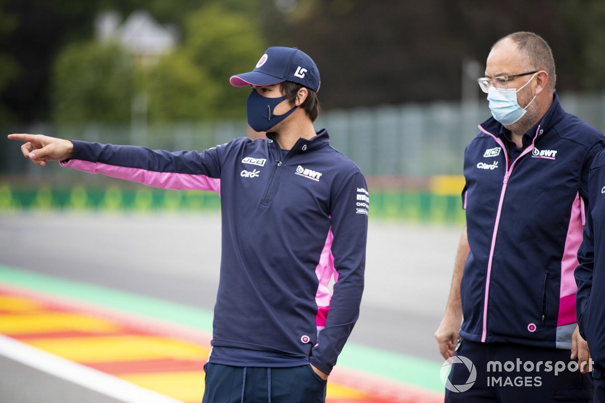 Lance Stroll, Racing Point fait son tour de piste avec ses ingénieurs