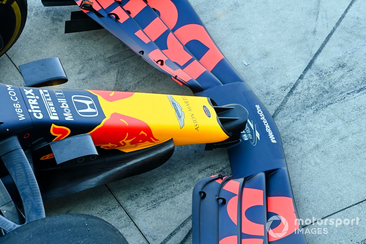 Detalle del alerón delantero del Red Bull Racing RB16