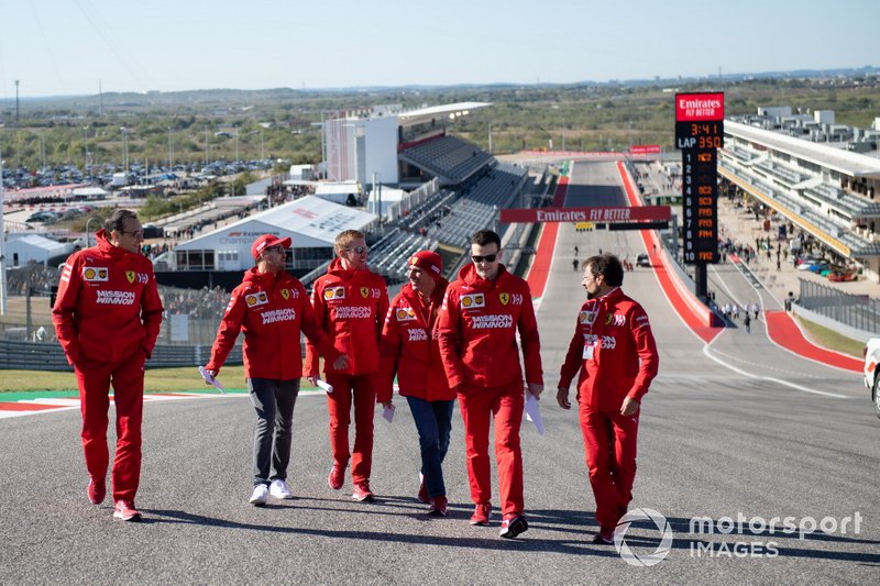 Sebastian Vettel, Ferrari, walks the track