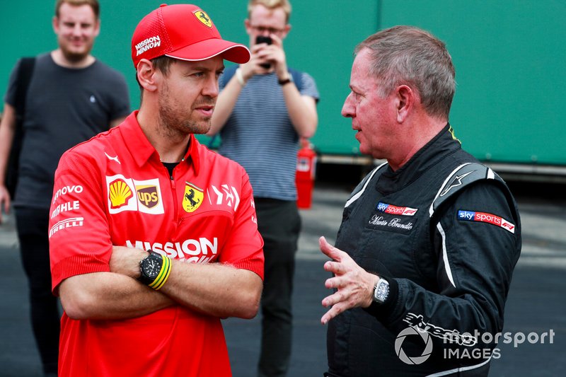 Sebastian Vettel, Ferrari e Martin Brundle, Sky TV