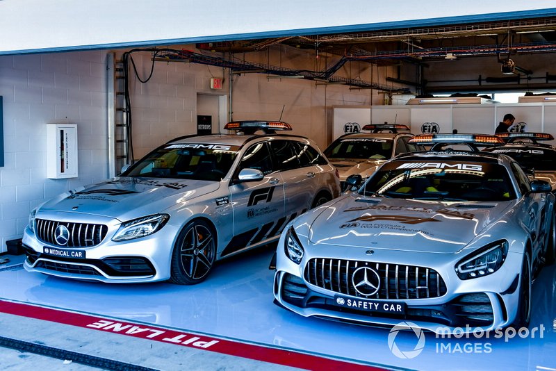 Mercedes Medical and Safety car in the FIA garage