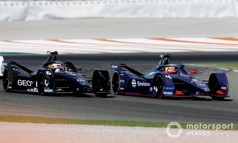 Robin Frijns, Envision Virgin Racing, Audi e-tron FE06 alongside Brendon Hartley, Dragon Racing, Penske EV-4