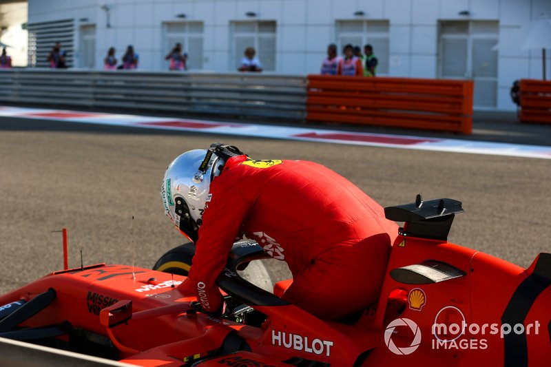 Sebastian Vettel, Ferrari, dopo l'incidente