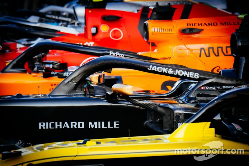 Renault F1 Team R.S.19,Haas F1 Team VF-19 ,McLaren MCL34, Ferrari SF90