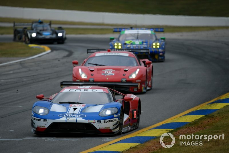 #66 Ford Chip Ganassi Racing Ford GT, GTLM: Joey Hand, Dirk Mueller, Sebastien Bourdais ,#62 Risi Competizione Ferrari 488 GTE, GTLM: James Calado, Alessandro Pier Guidi, Daniel Serra