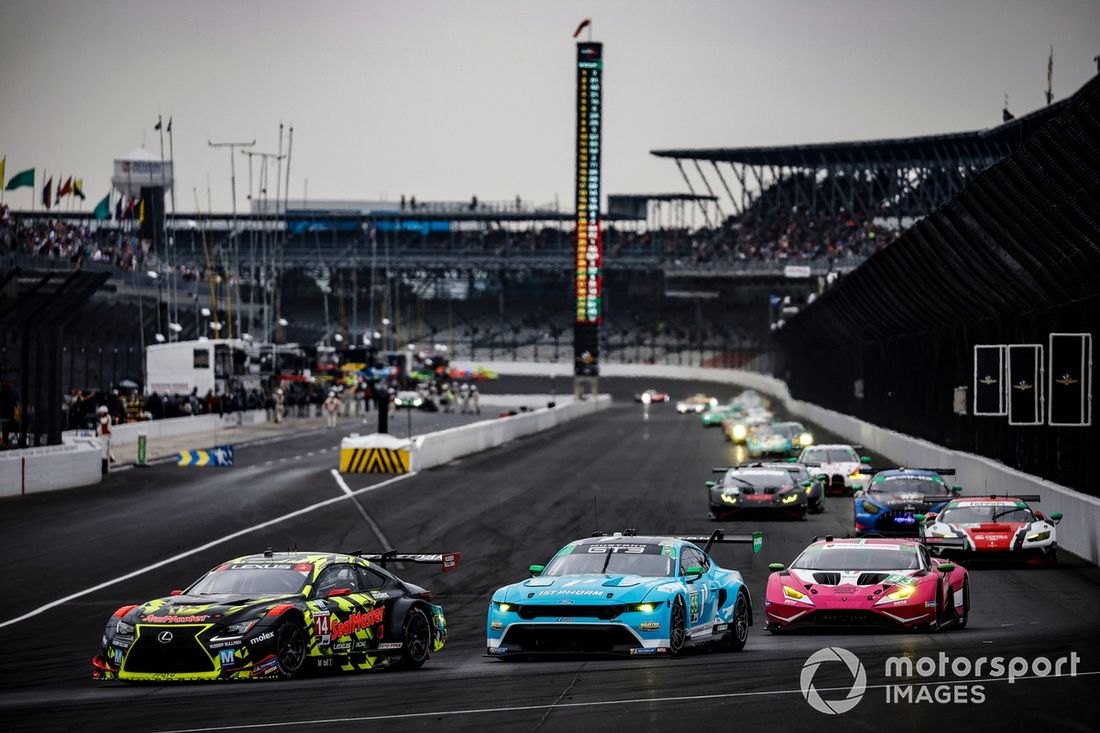 #14 VasserSullivan Lexus RC F GT3: Jack Hawksworth, Ben Barnicoat, #55 Proton Competition Ford Mustang GT3: Ben Barker, Giammarco Levorato, Corey Lewis