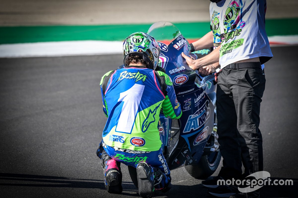 El campeón del mundo de Moto2, Enea Bastianini, Italtrans Racing Team