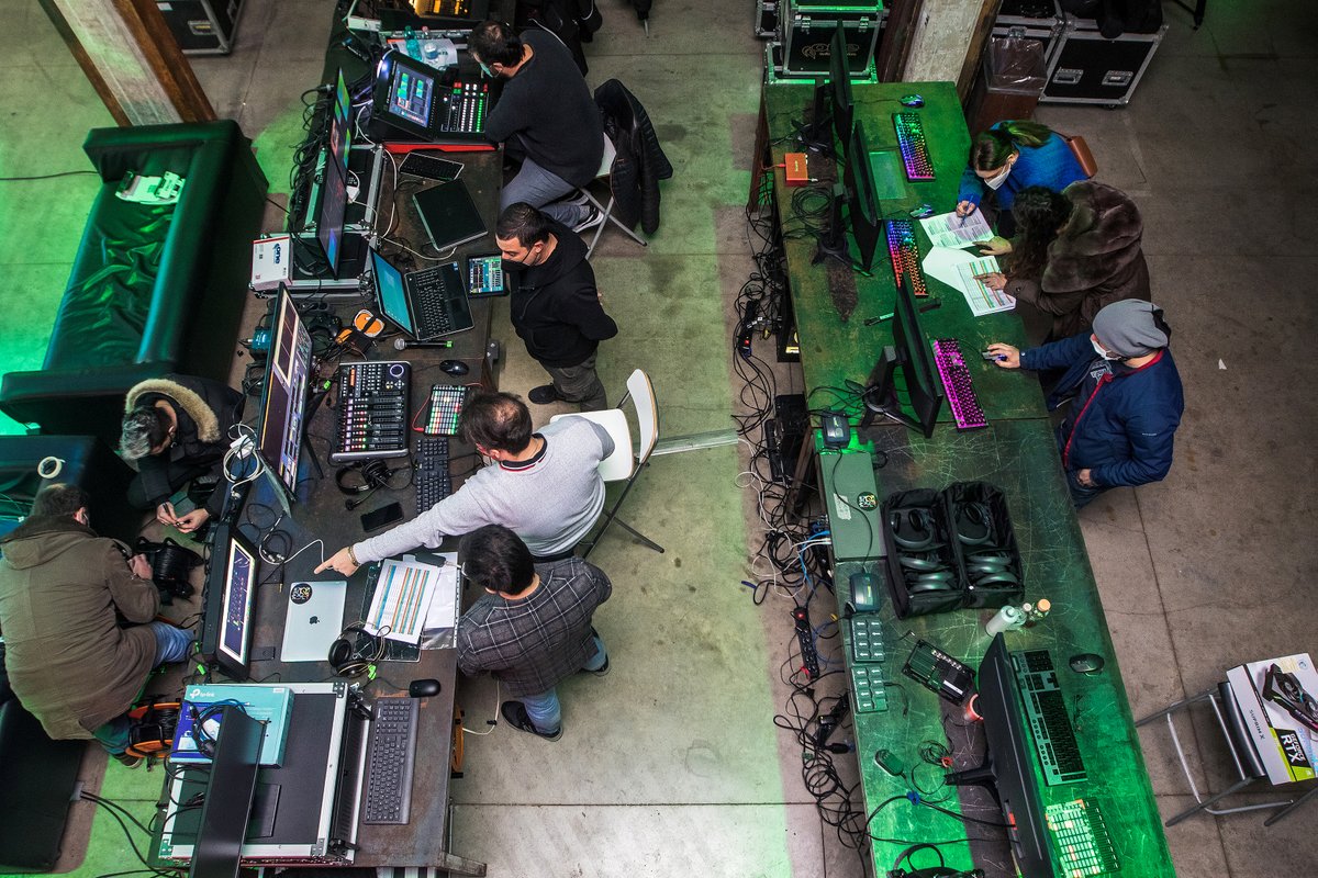 Backstage of the first Electric Days Digital event in the United States.
