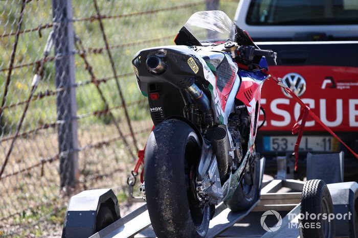 La moto accidentada de Alex Márquez, Team LCR Honda