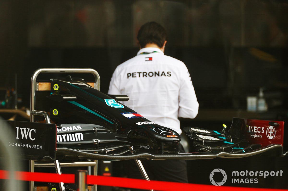 Detalle delantero del Mercedes F1 W11
