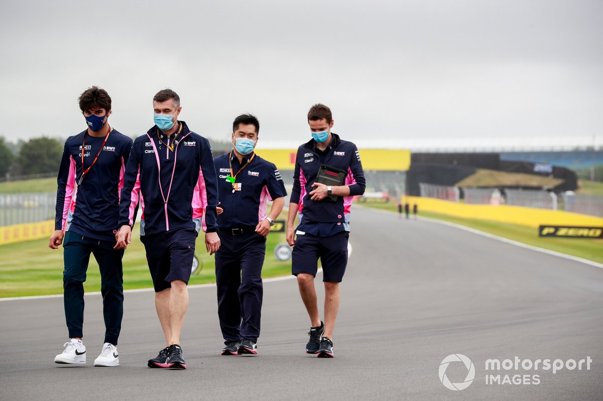 Lance Stroll, Racing Point, da un paseo por el circuito