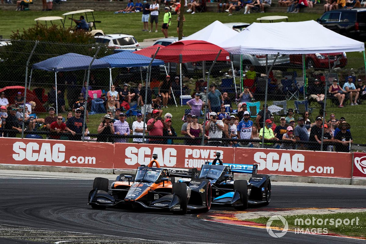 Patricio O'Ward, Arrow McLaren SP Chevrolet, Felix Rosenqvist, Chip Ganassi Racing Honda