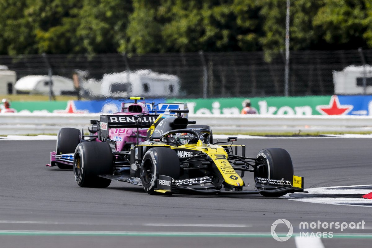 Daniel Ricciardo, Renault F1 Team R.S.20, Lance Stroll, Racing Point RP20