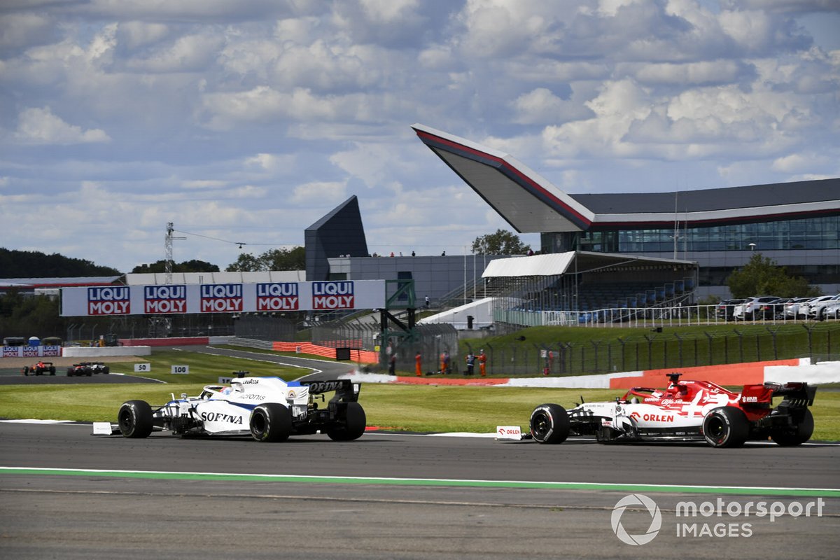 George Russell, Williams FW43, Kimi Raikkonen, Alfa Romeo Racing C39