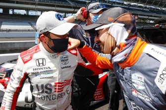 Marco Andretti, Andretti Herta with Marco & Curb-Agajanian Honda celebrates after winning the NTT P1 Award and pole