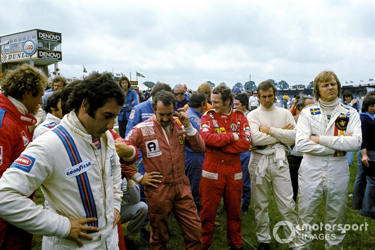 Carlos Pace, Brabham BT44B, Clay Regazzoni, Ferrari 312T, Niki Lauda, Ferrari 312T, Carlos Reutemann, Brabham BT44B, Ronnie Peterson, Lotus 72E