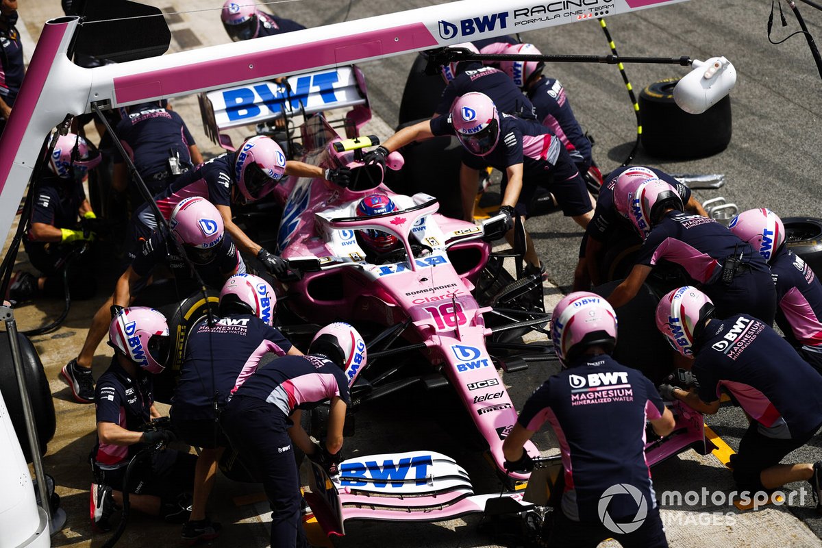 Lance Stroll, Racing Point RP20, ai box