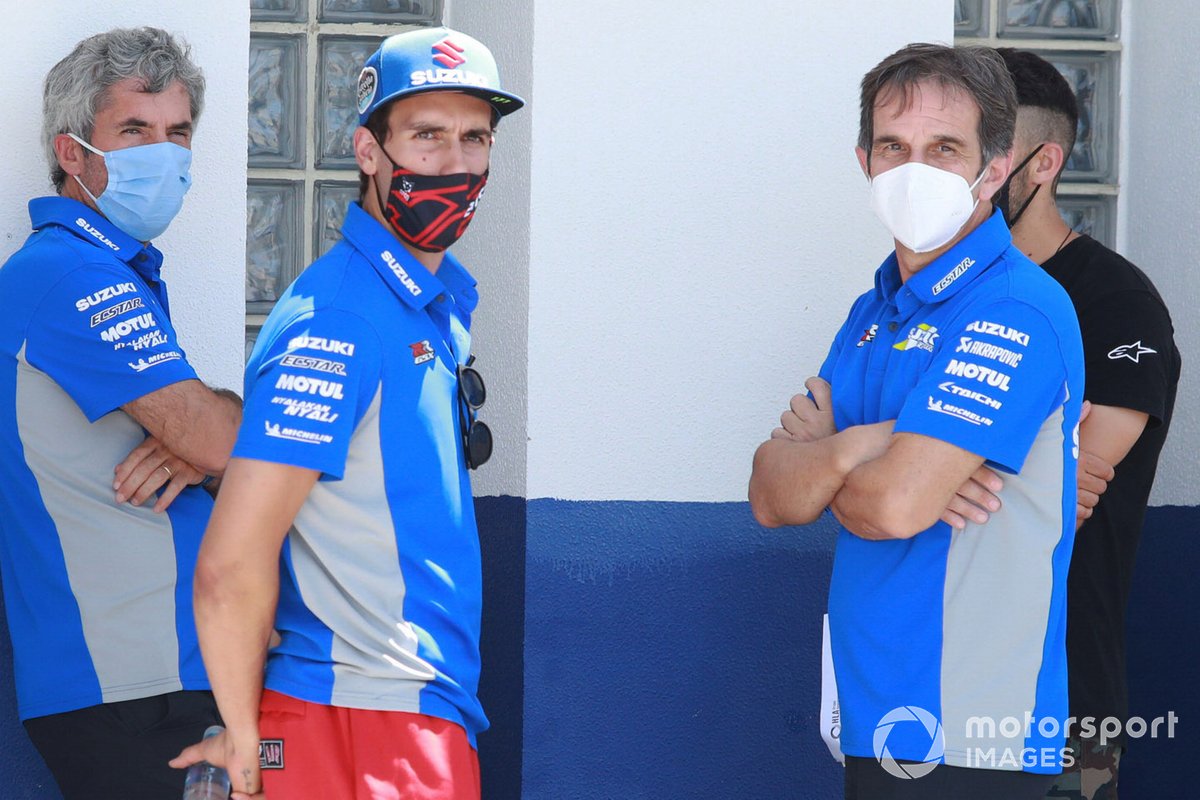 Alex Rins, Team Suzuki MotoGP, Davide Brivio, di sela-sela GP Andalucia 2020 lalu.