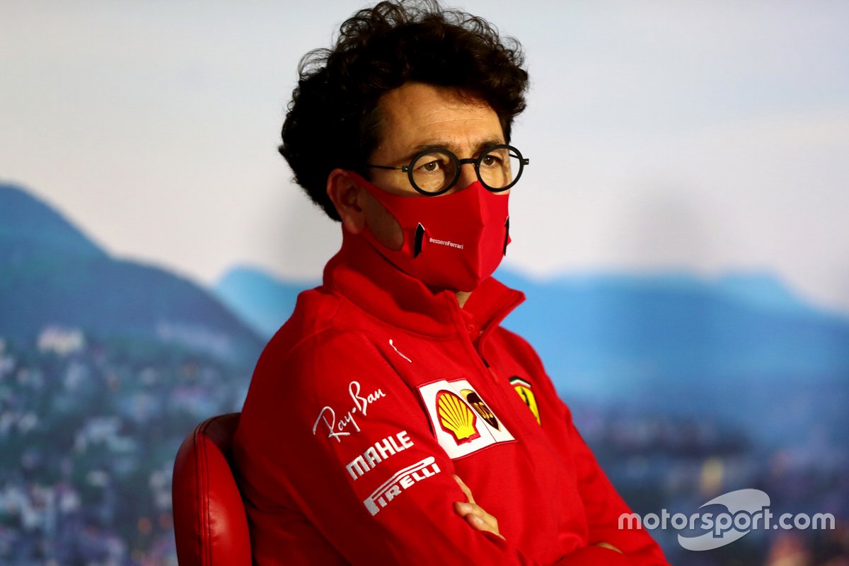 Mattia Binotto, Team Principal Ferrari, nella conferenza stampa dei Team Principal