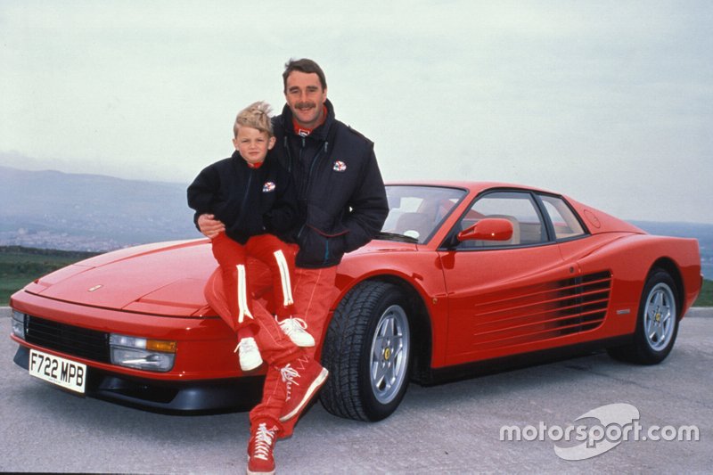 Nigel Mansel with his son Leo
