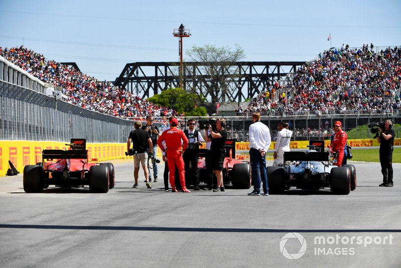 Charles Leclerc, Ferrari, is interviewed by Jenson Button, Sky Sports F1, after Qualifying