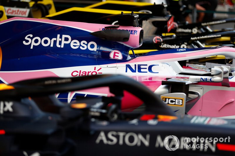 Red Bull Racing RB15, Racing Point RP19 and Renault R.S.19